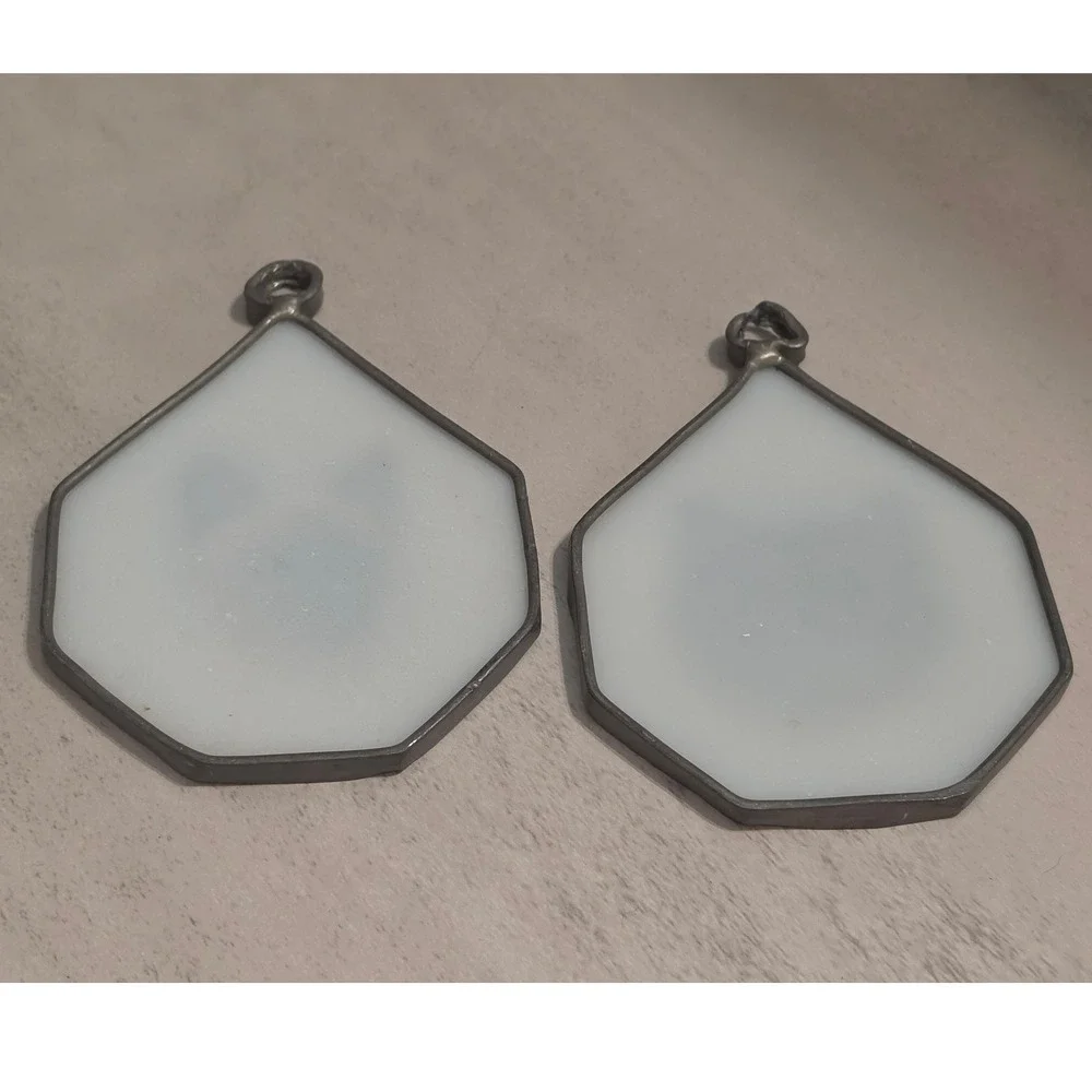 Hand Painted Cat Suncatchers Glass Window Ornament Siamese Tabby Set of 2